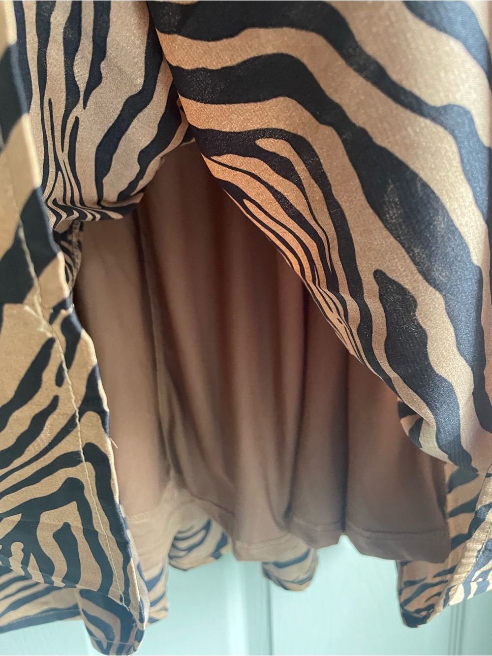 Tiered Tiger Print Mini Dress in Tan & Black Curvy Plus Size XL - Picture 11 of 12